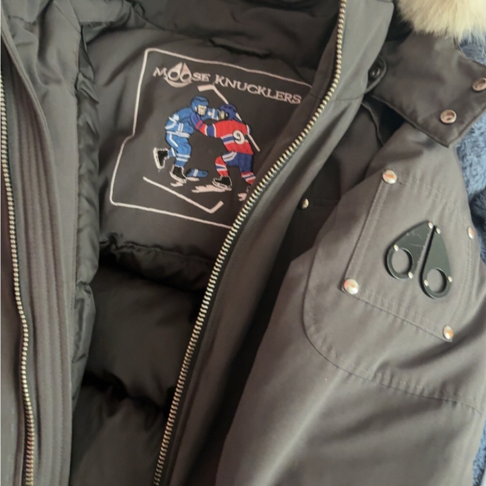 Moose Knuckles Kids Charcoal Puffer Jacket